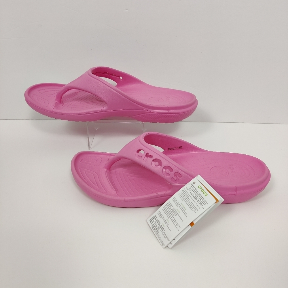 Crocs Pink Flip Flop Tongs Summer Resortwear Beach NEW Barbiecore M 11 W 13